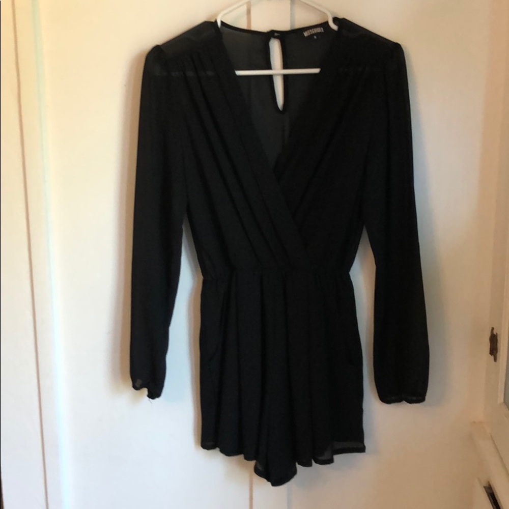 Missguided black sheer top romper